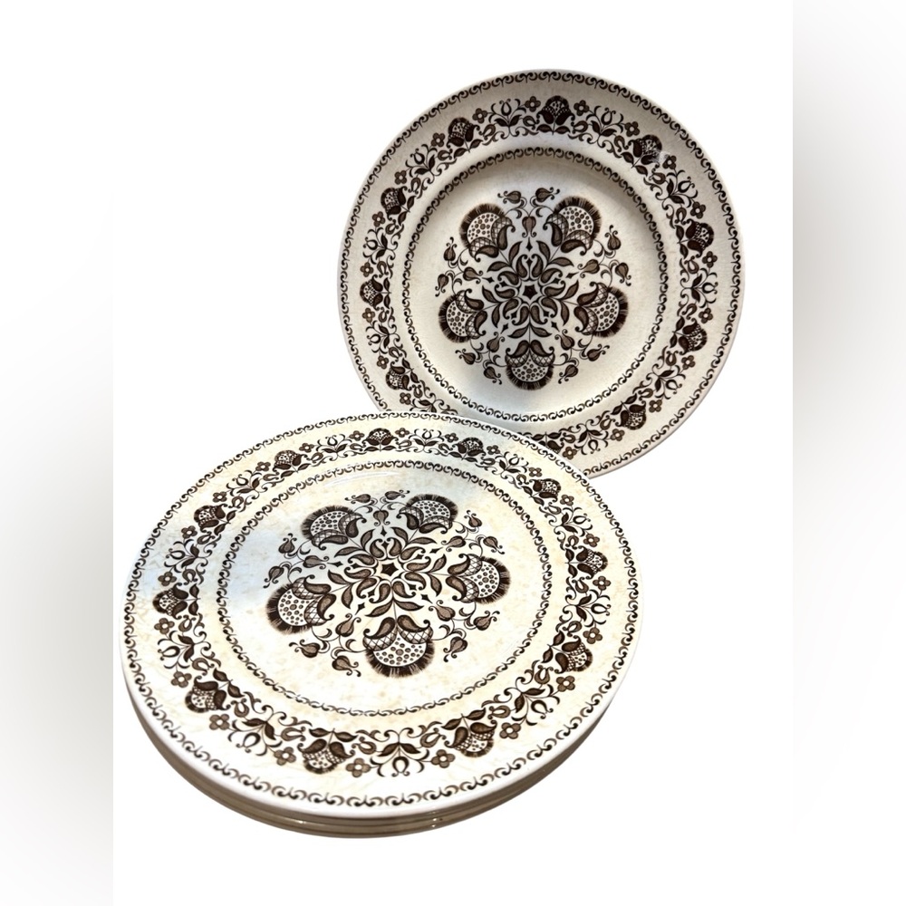 Vintage Wood & Sons Salamanca Set of 5 Dinner Plates Floral Retro Cottagecore